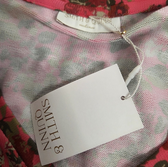 NWT Smith & Quinn Pink Floral Thin Sweater Size M - Picture 3 of 3